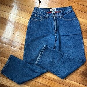 L.L. Bean Women's Flannel Lined, Relaxed Fit, Blue Denim Jeans, Size 8 Petite